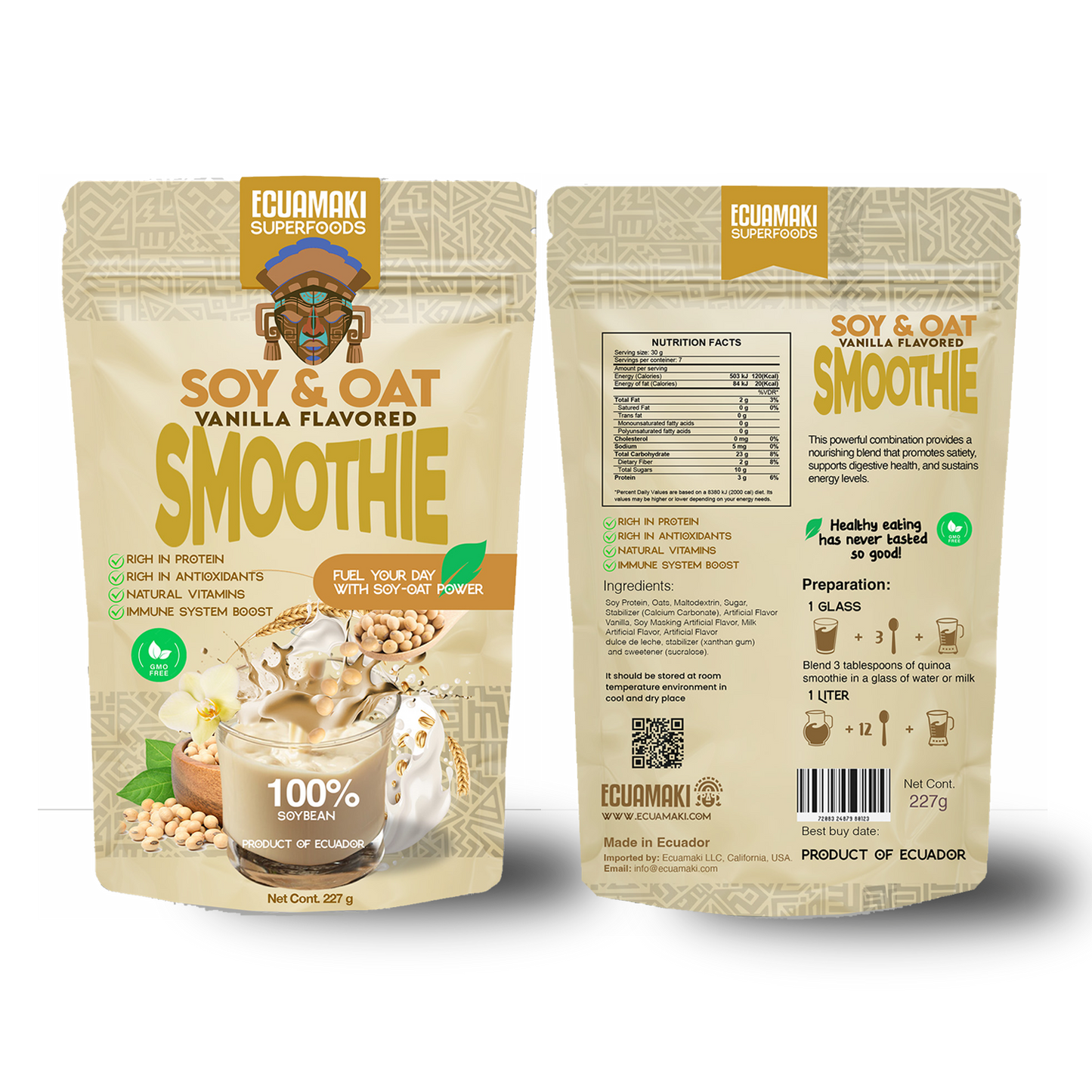 Soy and Oat Vanilla Flavored Smoothie